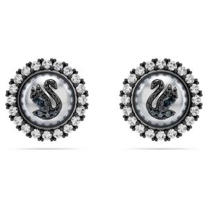 Swarovski Black Swan Pearl & Crystal Intricate Stud Earrings NIB Retails:$169